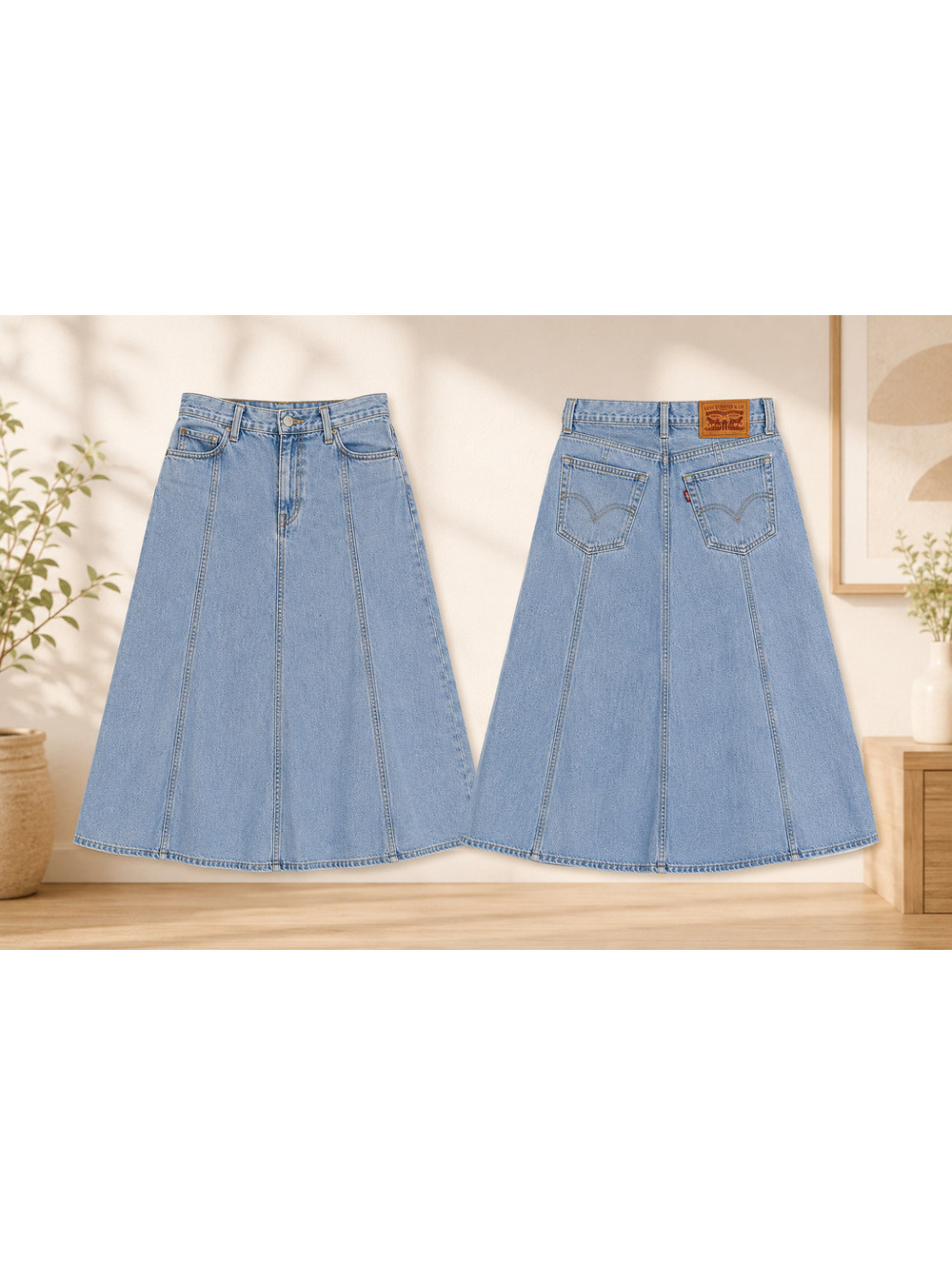 Levi's Women's midi Denim Skirt Hemmed Size 25 - Picture 5 of 6